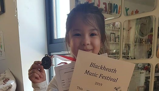 Anna-May Rosiek Nguyen (7) Third Prize, Grades 4-5 violin clas, Blackheath Festival